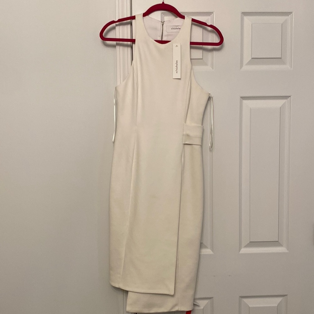 NWT N/Nicholas white midi dress. Size 4.